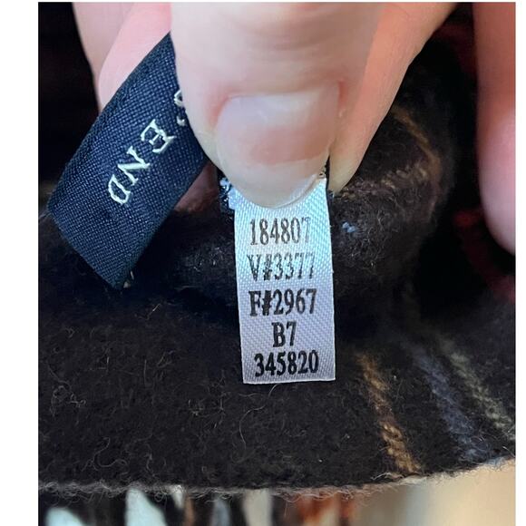 Lands’ End Wool Brown Red Plaid Tartan Fringe Scarf RL Style $45 Flawed Gem - Picture 7 of 10